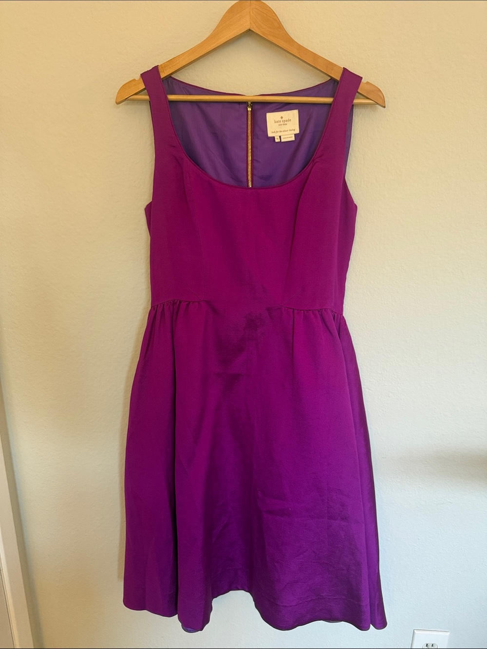 kate spade Magenta Scoop Neck Fit-and-Flare Mini Dress